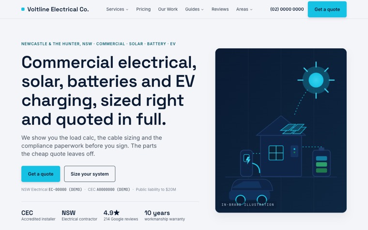 Voltline Electrical Co. home page